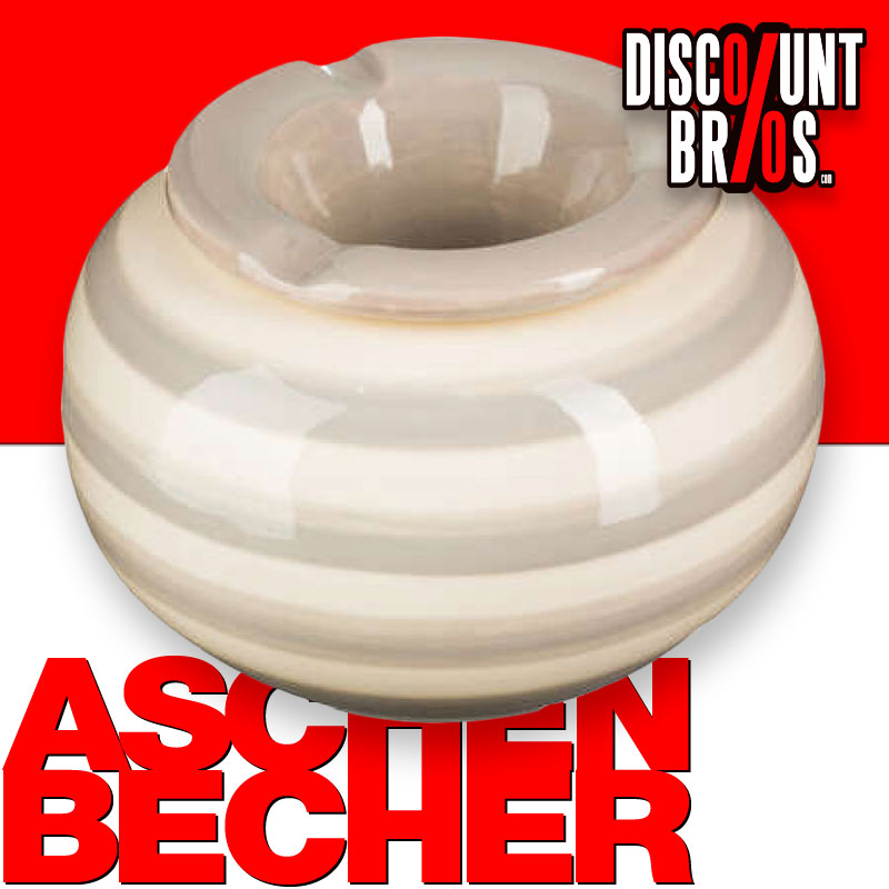 Aschenbecher STURM-ASCHENBECHER in verschiedenen Farben gestreift aus Keramik Ø12,5cm