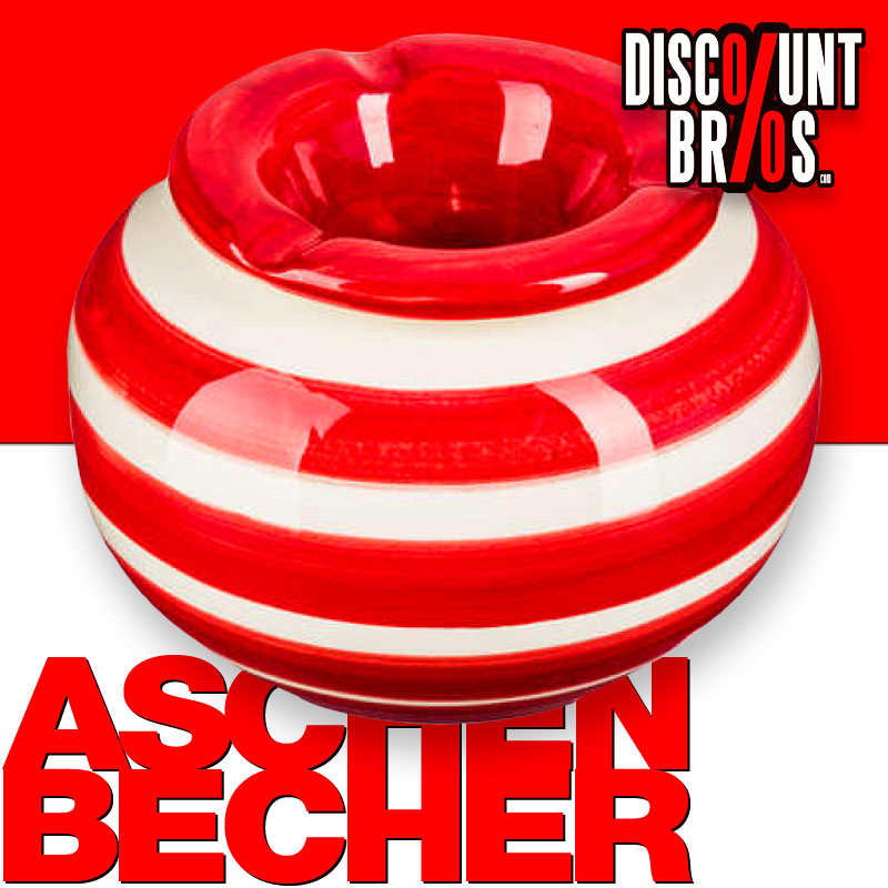 Aschenbecher STURM-ASCHENBECHER in verschiedenen Farben gestreift aus Keramik Ø12,5cm