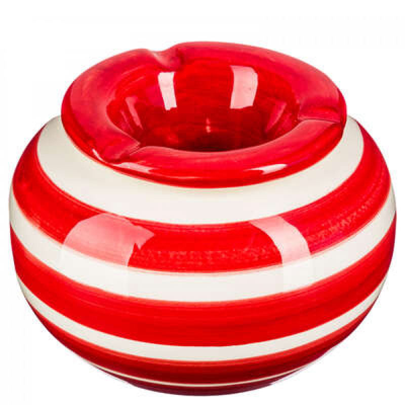 Aschenbecher STURM-ASCHENBECHER in verschiedenen Farben gestreift aus Keramik Ø12,5cm