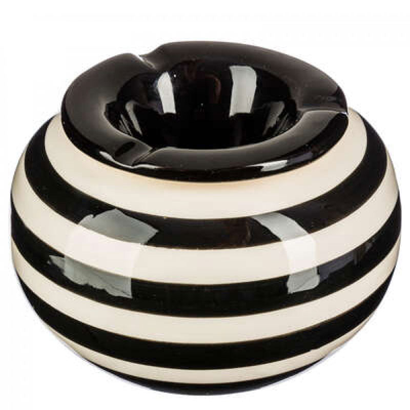 Aschenbecher STURM-ASCHENBECHER in verschiedenen Farben gestreift aus Keramik Ø12,5cm