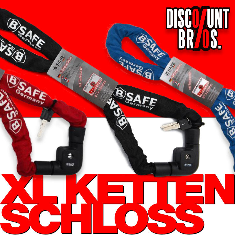 MASSIVES Mofa- Motorrad- Veloschloss KETTENSCHLOSS 7 × 120cm von B-SAFE
