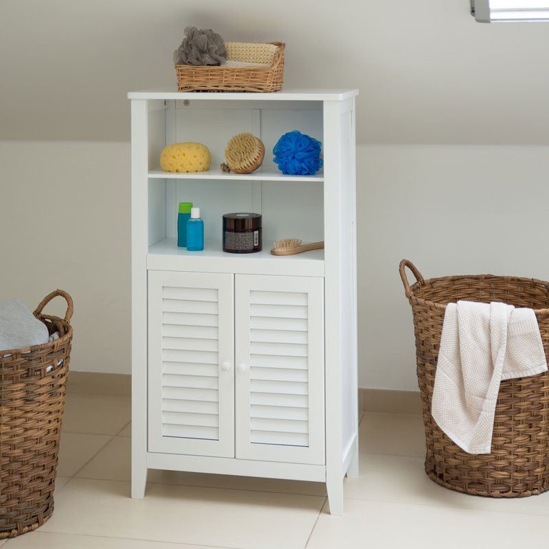 Badezimmerschrank SCHRANK WEISS LAMELL