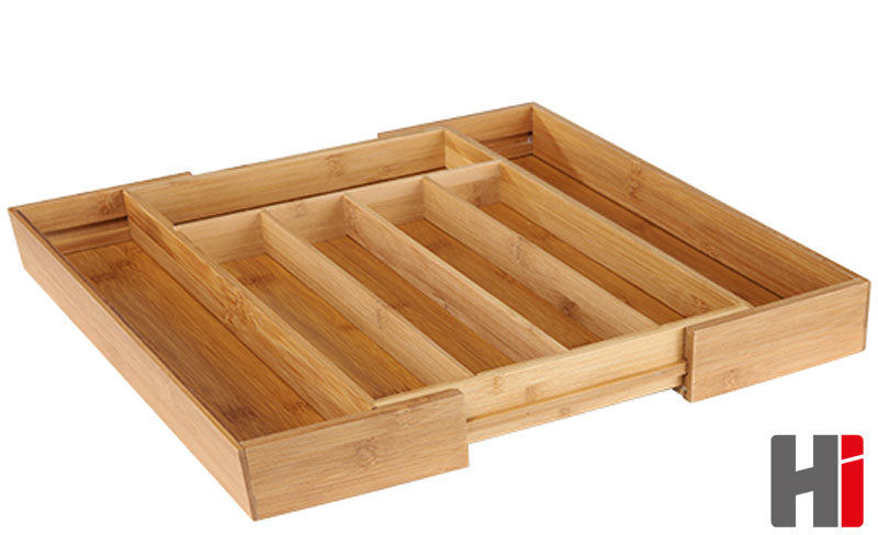 Vario BESTECKKASTEN Schubladeneinsatz aus Bambus Holz 37×31,5-48,5cm