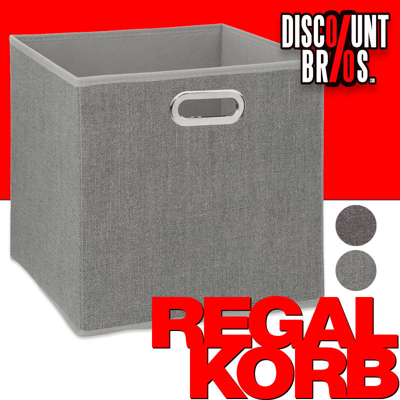 Box Schrankkorb REGALKORB Leinen Aufbewahrungskorb GRAU