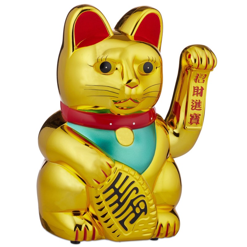 Maneki Neko XL GLÜCKS-KATZE Winkekatze 30cm