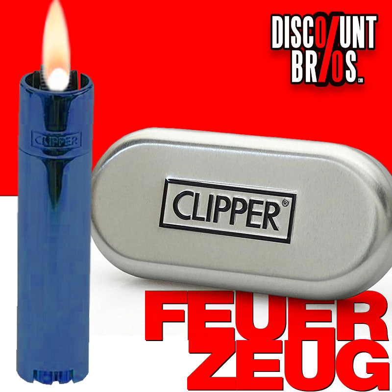 Clipper® METALL FEUERZEUG Mehrwegfeuerzeug DEEP BLUE
