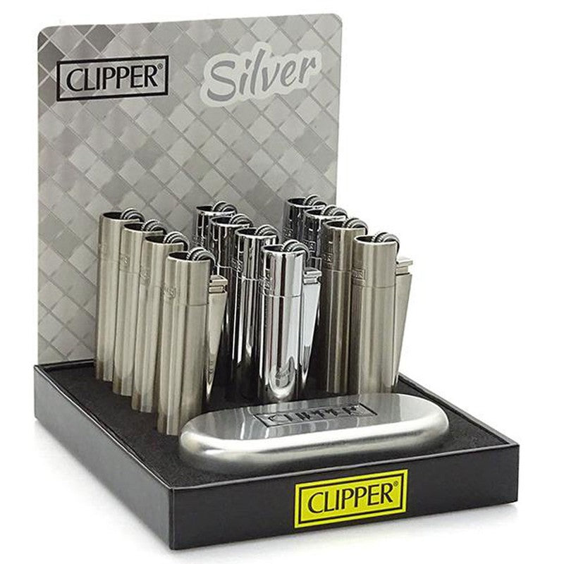 Clipper® METALL FEUERZEUG Mehrwegfeuerzeug SILBER