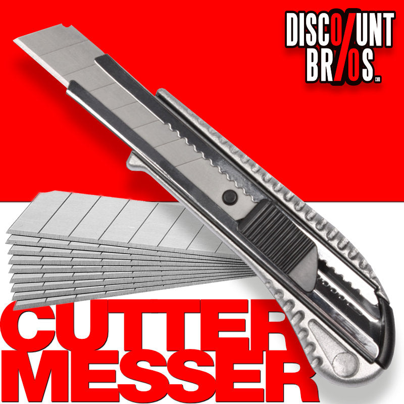 Teppichmesser CUTTERMESSER Alu Druckguss Cutter + 11 Messerklingen