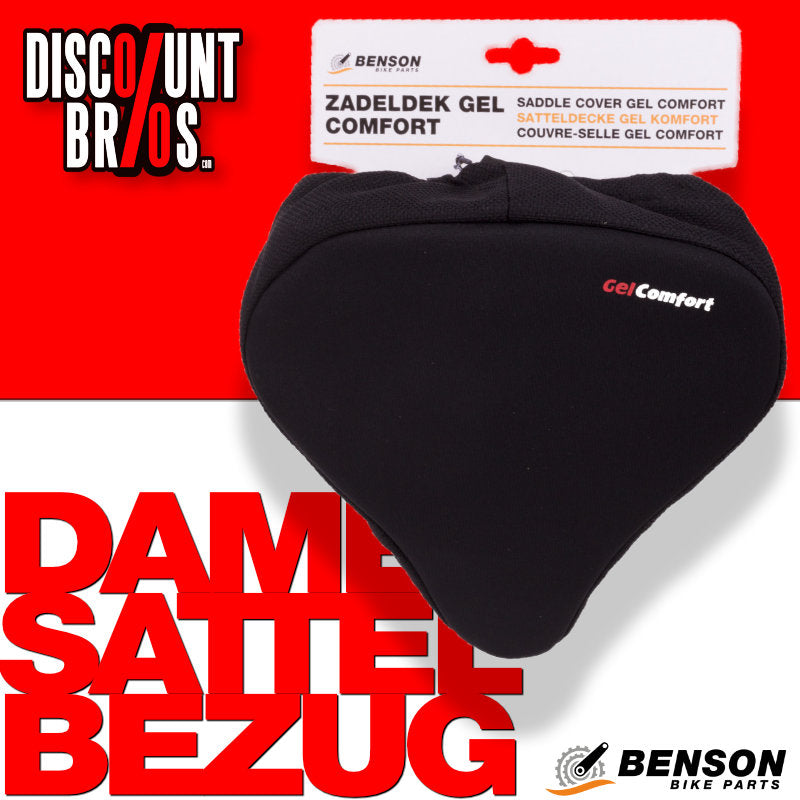 EXTRABREITER Velo Fahrrad GEL SATTELBEZUG Polsterbezug für Damen Fahrradsattel 2 SCHWARZ