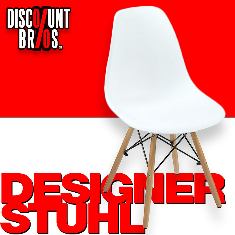 Designer STUHL Esszimmerstuhl | Kunststoff Sitz und Beine aus Buchenholz WEISS
