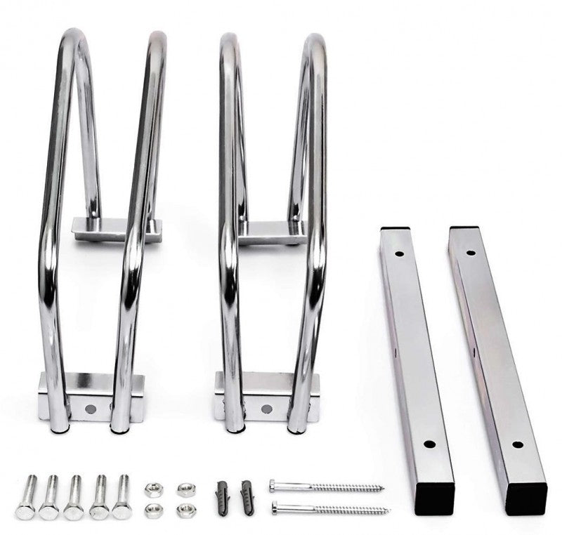 2-er Doppel VELOSTÄNDER verchromt Fahrradständer für Boden- & Wandmontage