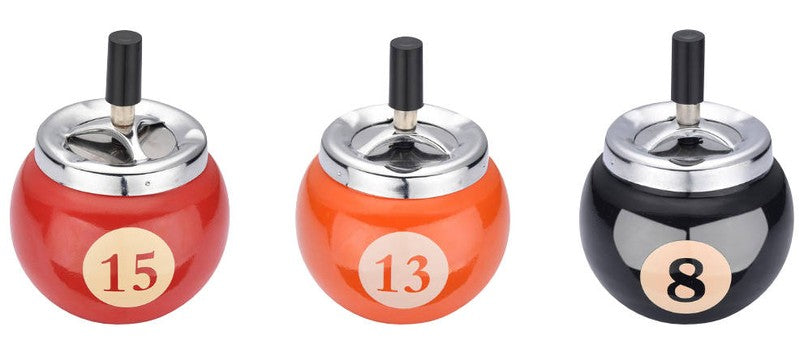 Billard Kugel DREH-ASCHENBECHER Aschenbecher Drehaschenbecher Ø9cm