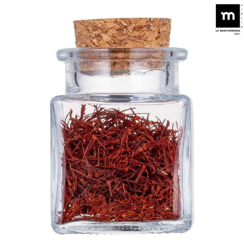 10er-Set 50ml Glasgefäss EINMACHGLÄSER Einmachglas Konfitürenglas mit Korkstopfen GLAS WÜRFEL ECKIG La Mediterránea