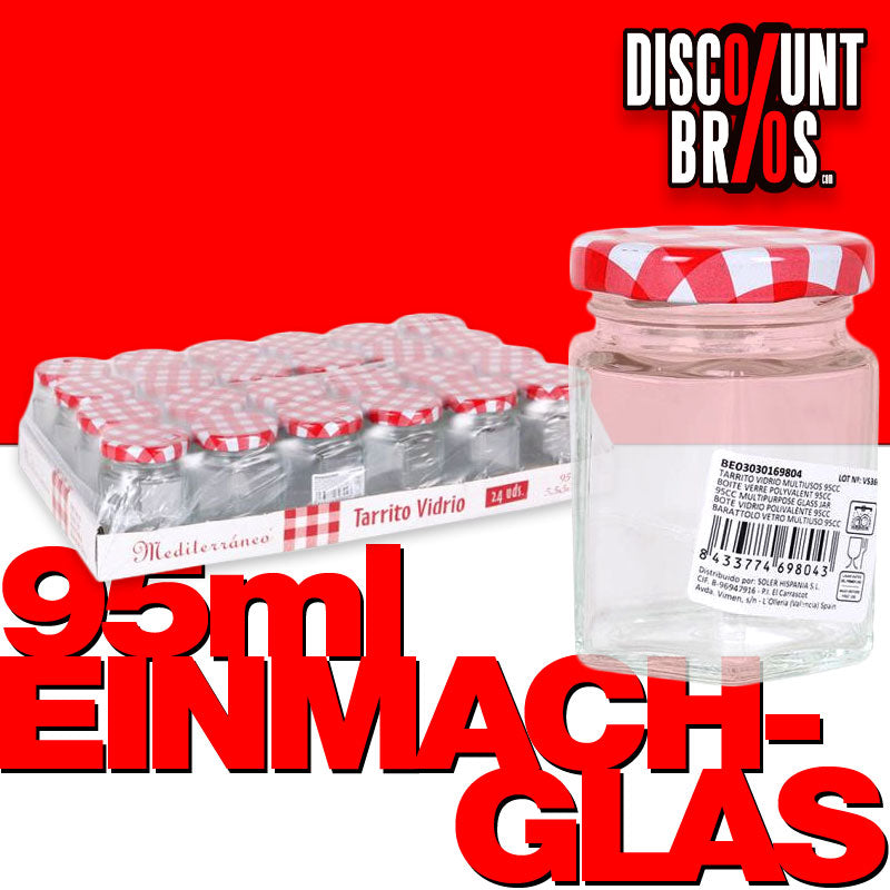 95ml EINMACHGLÄSER Einmachglas Konfitürenglas GLAS SECHSECK