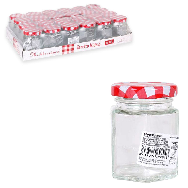 10er-Set 95ml EINMACHGLÄSER Einmachglas Konfitürenglas GLAS SECHSECK