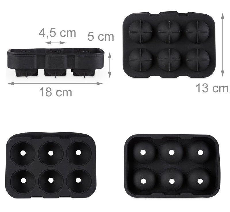 KUGEL EISWÜRFELFORM Eiskugelform Silikon Ball rund 4,5cm auch geeignet als Backform und Pralinéform