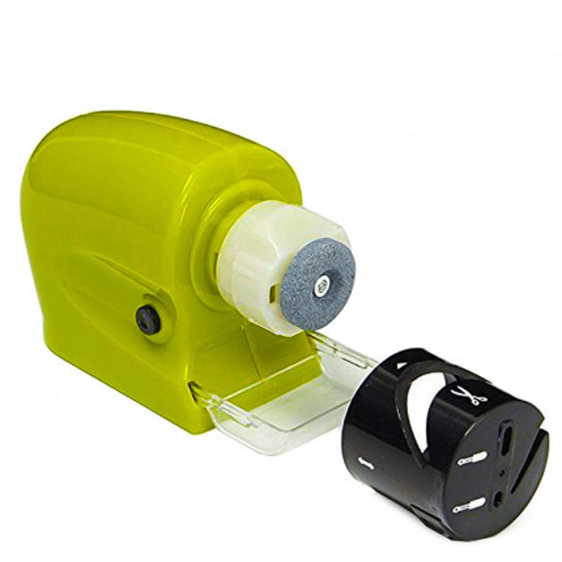 Elektro MESSERSCHÄRFER mit Schleifstein Batteriebetrieben GRÜN GRAU