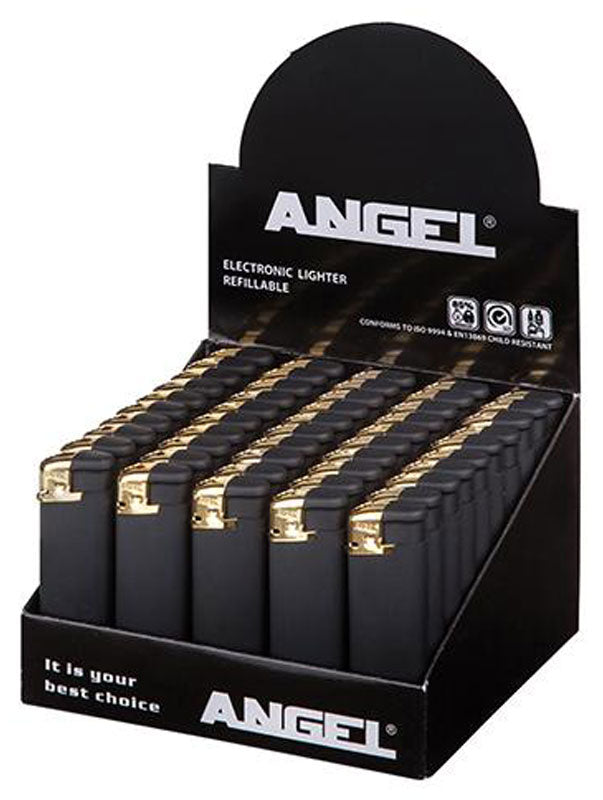 Elektronik FEUERZEUG Mattschwarz + Gold oder + Schwarz nachfüllbar