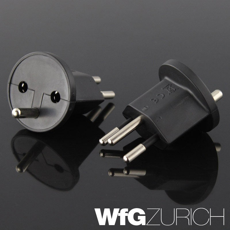 Permanent Fix-Adapter Stecker SCHUKO (Typ F CEE 7) zu Schweiz (T12) 3-polig teilisoliert WEISS