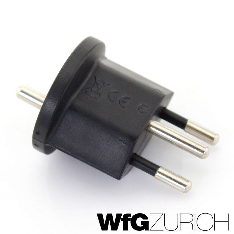 140 Stk. Permanent Fix-Adapter Stecker SCHUKO (Typ F CEE 7) zu Schweiz (T12) Fixadapter 3-polig teilisoliert