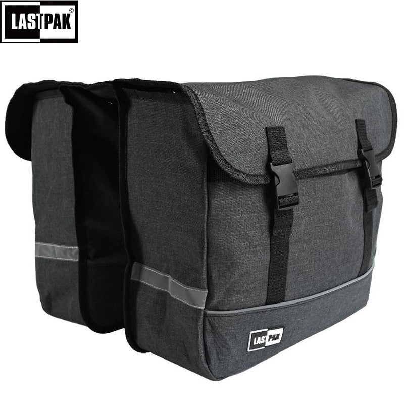 LASTPAK Velo- Fahrrad- DOPPEL- GEPÄCKTASCHEN Canvas Fahrradtasche für Gepäckträger 35l SCHWARZ