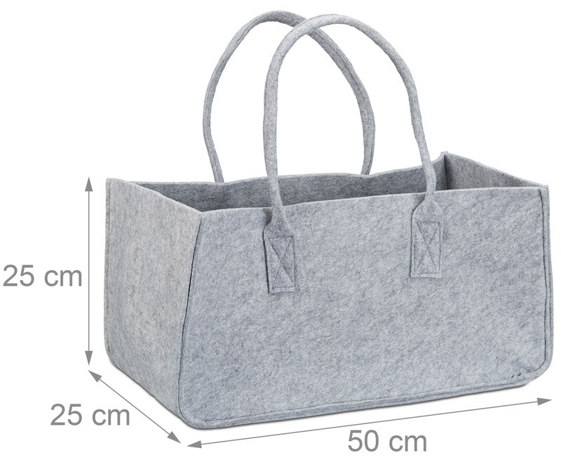 Tragetasche FILZTASCHE Tasche für Kaminholz aus Filz 50×25×25cm