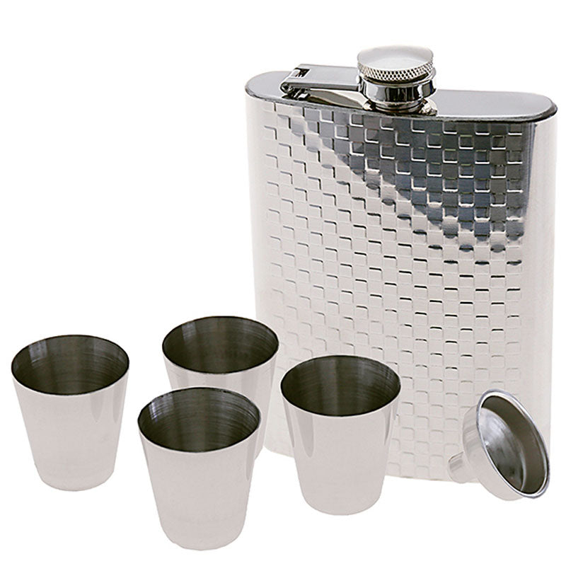 Geschenk-Set FLACHMANN 6-tlg. Chrom KARO 7oz