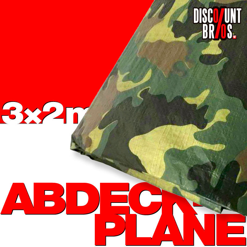 80g/m² Gewebeplane ABDECKPLANE Blache Plane mit Ösen Armee TARNFARBE 3×2m