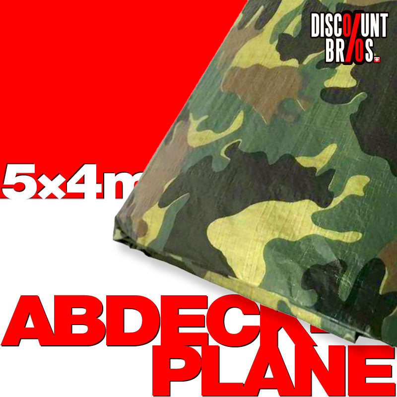 80g/m² Gewebeplane ABDECKPLANE Blache Plane mit Ösen Armee TARNFARBE ca. 5×4m