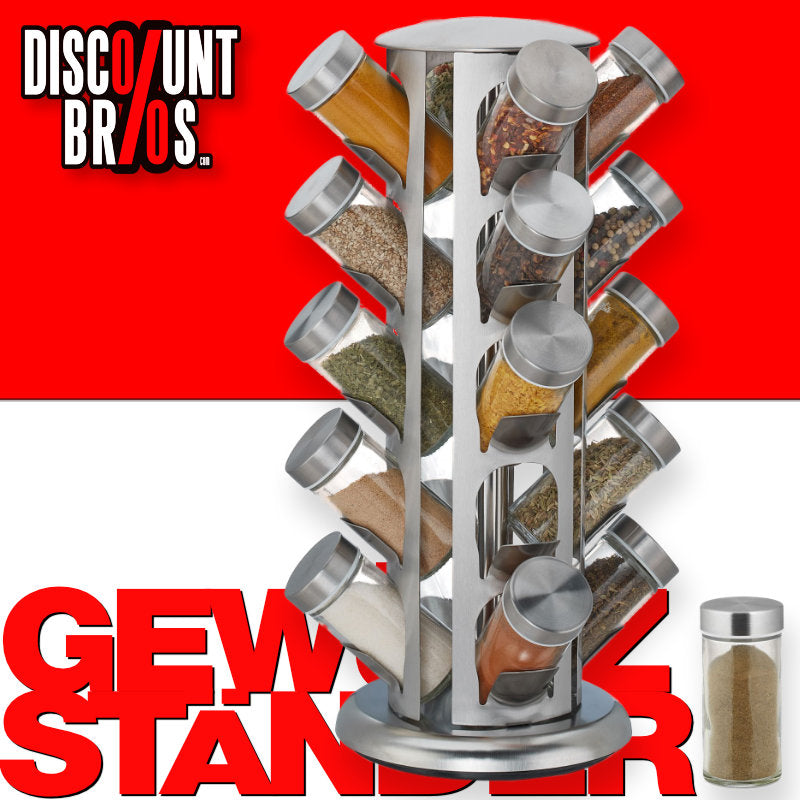 Gewürzregal GEWÜRZSTÄNDER Gewürzkarussell Ständer mit 20 Gläsern