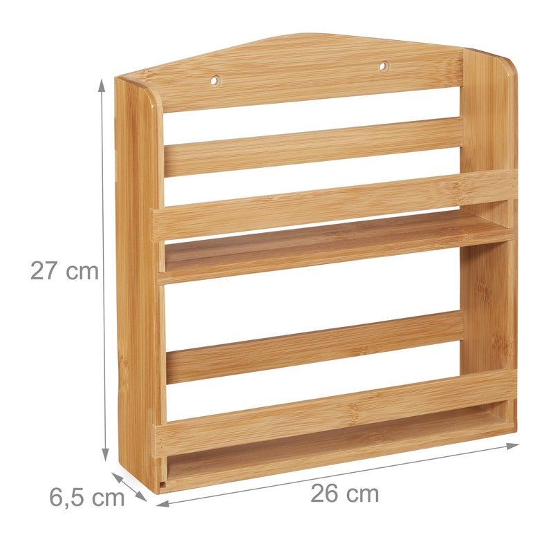 Bambus Gewürzregal GEWÜRZSTÄNDER mit 10 Gläsern