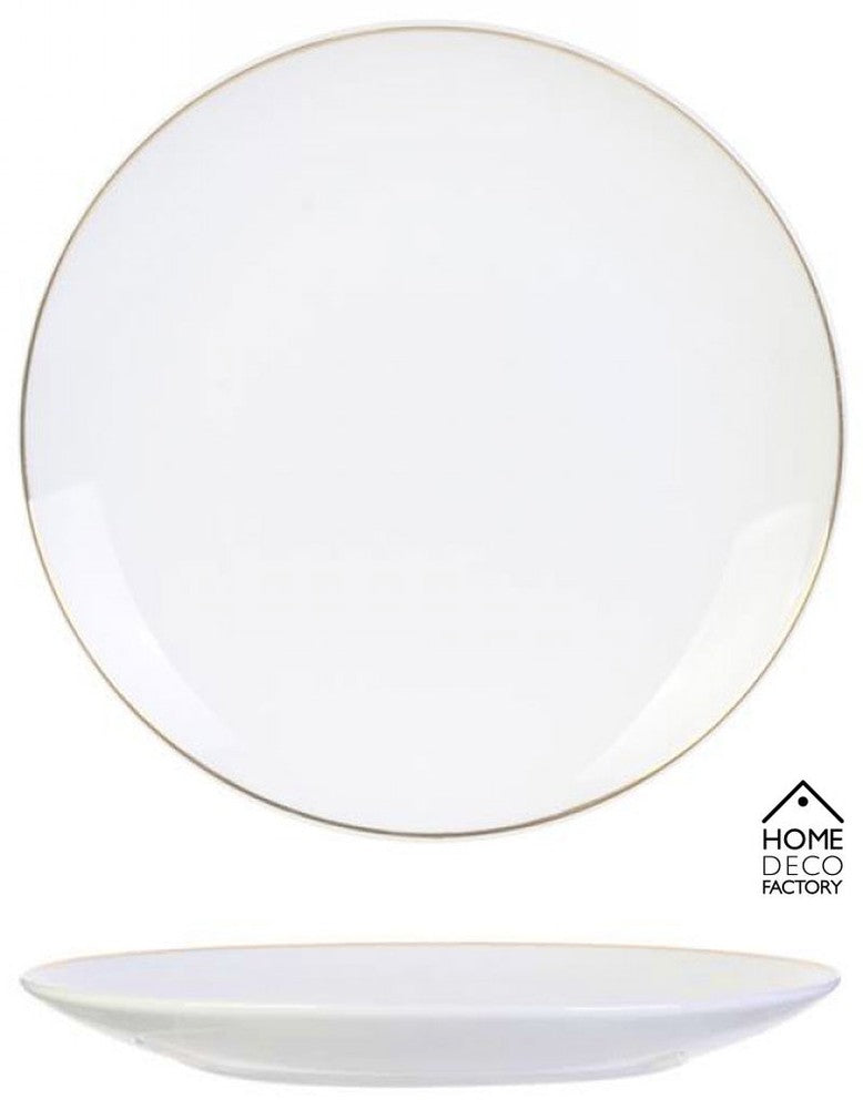 Kleiner weisser TELLER mit Goldrand – Frühstücks- oder Dessertteller aus Porzellan von HOME DECO FACTORY Ø20cm