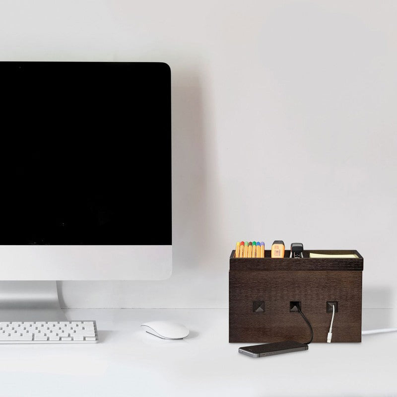 KABELBOX Ladestation Organzier Bambus Holz