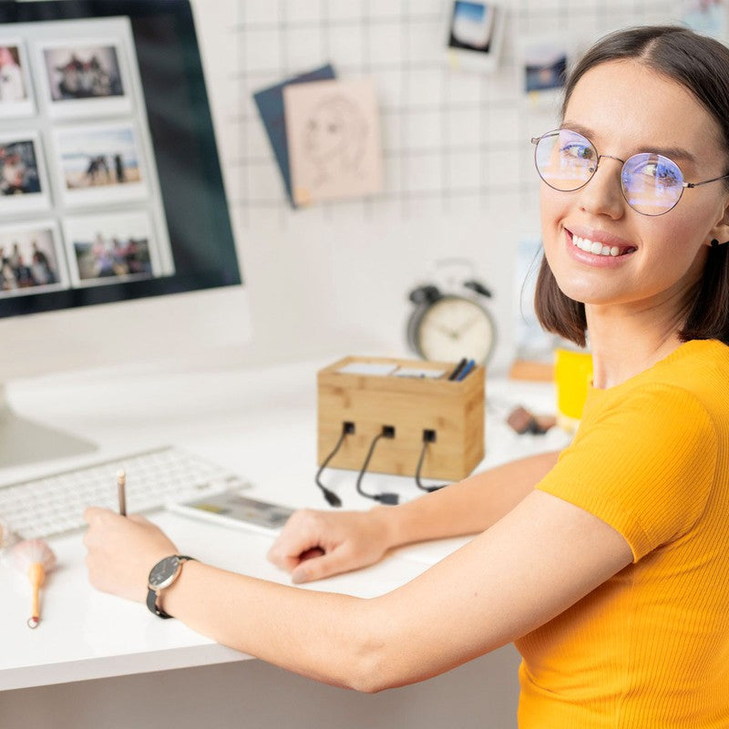 KABELBOX Ladestation Organzier Bambus Holz