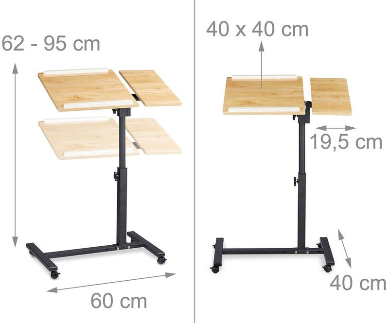 Mobiler Beistelltisch LAPTOPTISCH II Stehtisch Stehpult Notebooktisch EICHE