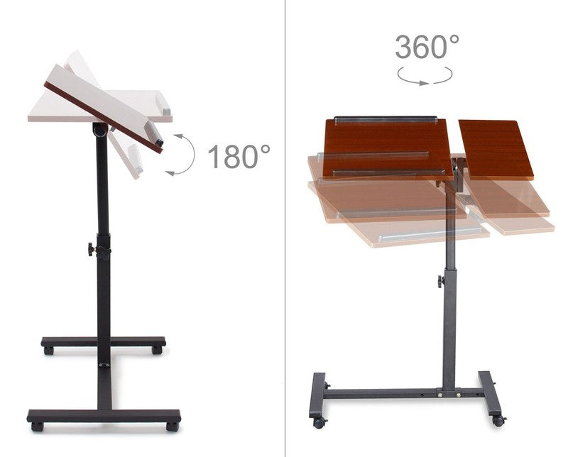 Mobiler Beistelltisch LAPTOPTISCH II Stehtisch Stehpult Notebooktisch MAHAGONI