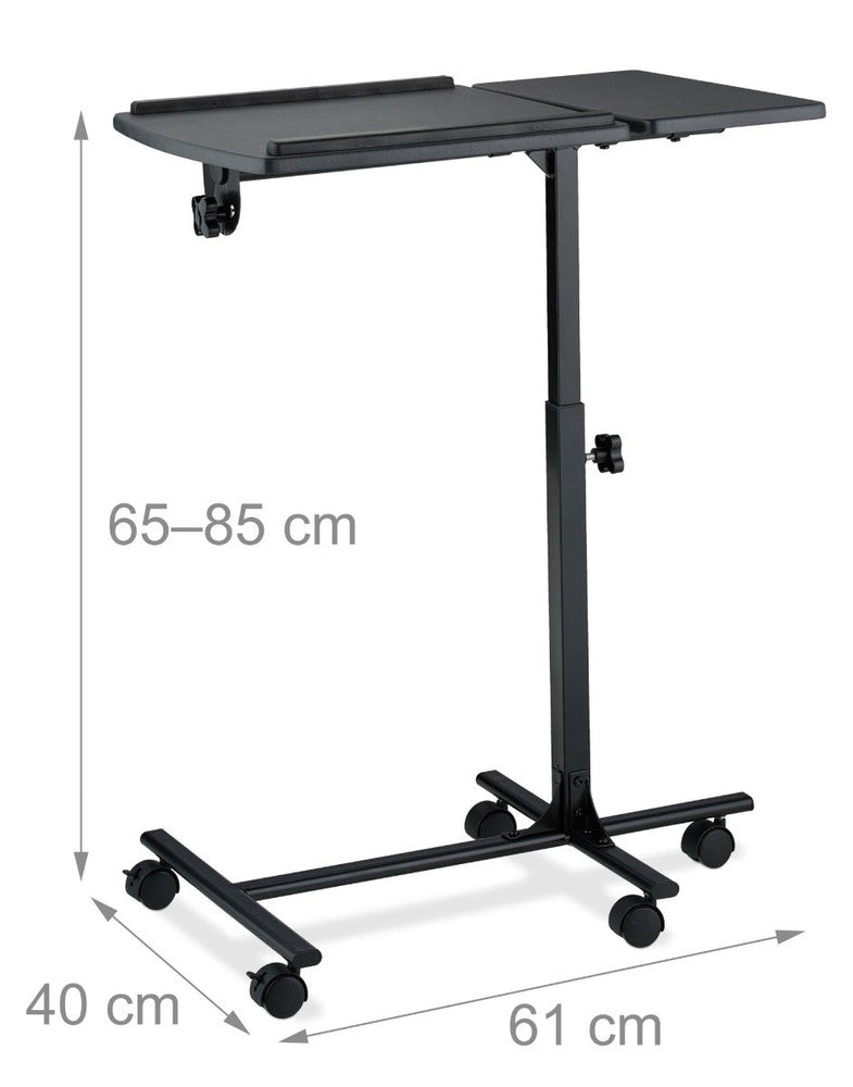 Mobiler Beistelltisch LAPTOPTISCH Stehtisch Stehpult Notebooktisch SCHWARZ