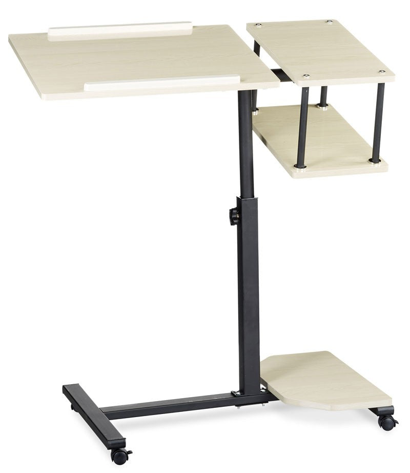 Mobiler Beistelltisch XL LAPTOPTISCH Stehtisch Stehpult Notebooktisch CREME