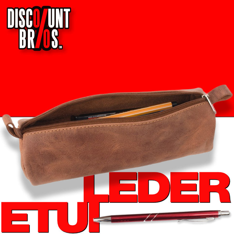 Stiftemäppchen ETUI aus braunem Wildleder