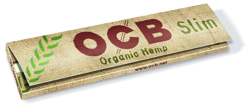 50 × Ungebleichte OCB BIO HEMP Slim Unbleached Papers Zigarettenpapier 32 Blatt 109×44mm