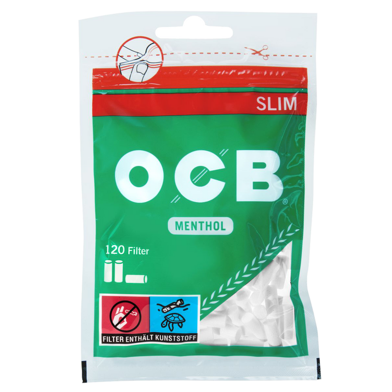 120 Stk. OCB MENTHOL Filter Tips SLIM