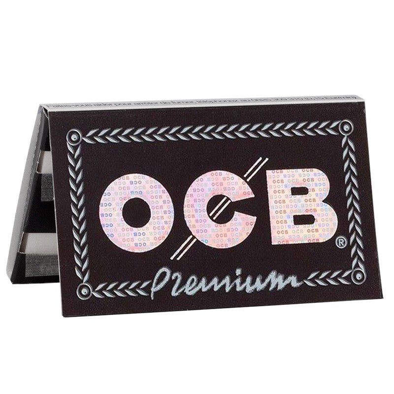 25 × OCB PREMIUM Double Window Papers Black Schwarz Zigarettenpapier 25 ×100 Blatt 69×36mm