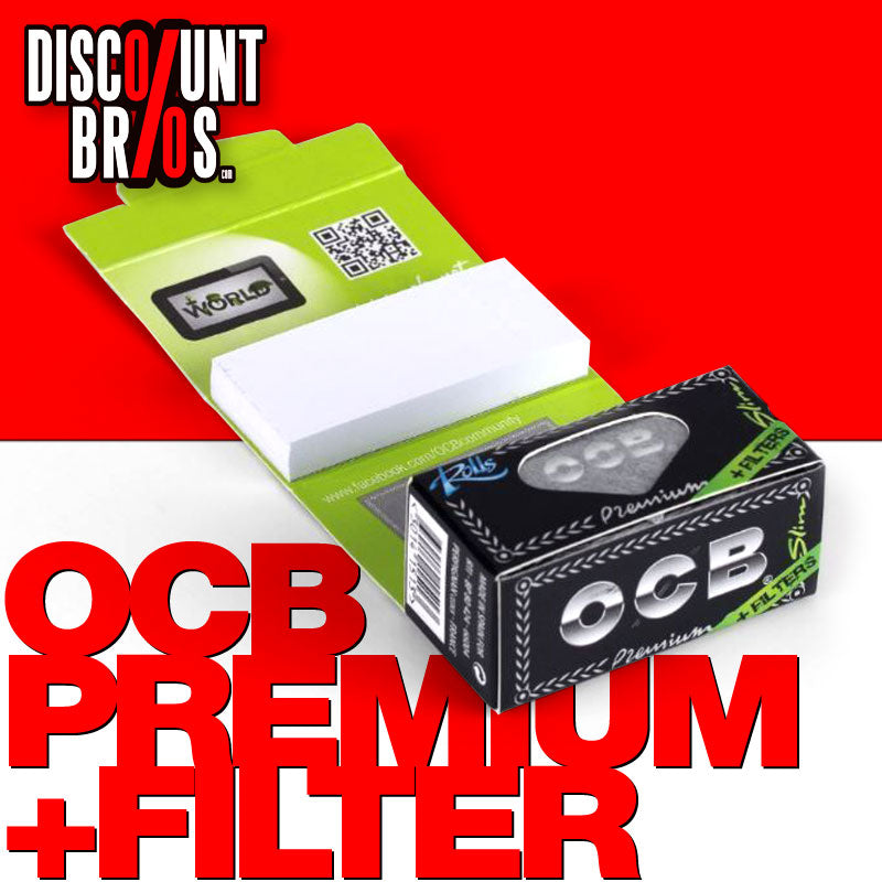 OCB PREMIUM Slim Rollen + Filter Black Papers Rolle 4m Zigarettenpapier 4m×44mm + 40 Filter Tips