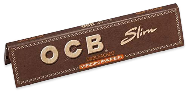 50 × Superdünne, ungebleichte OCB VIRGIN Slim Unbleached Papers Zigarettenpapier 32 Blatt 109×44mm