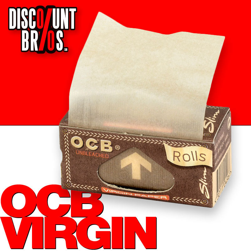 Superdünne, ungebleichte OCB VIRGIN Slim Rolls Unbleached Papers Zigarettenpapier 4m×44mm