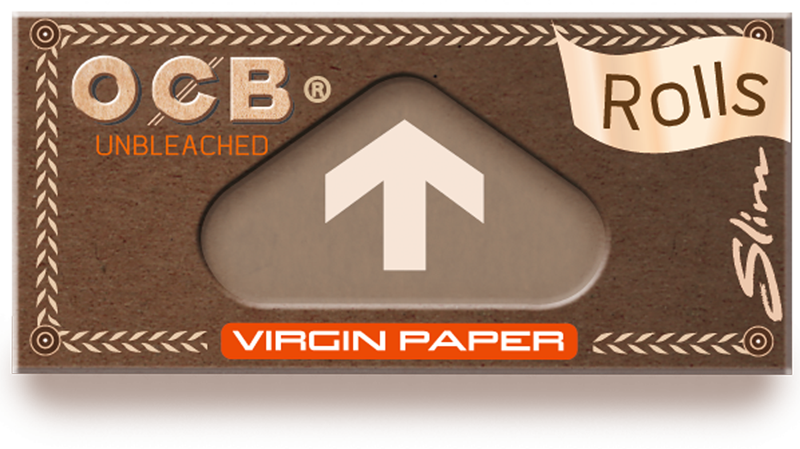 Superdünne, ungebleichte OCB VIRGIN Slim Rolls Unbleached Papers Zigarettenpapier 4m×44mm