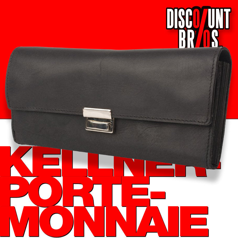 Kellner Service- PORTEMONNAIE Geldbörse aus Wildleder Echtleder SCHWARZ