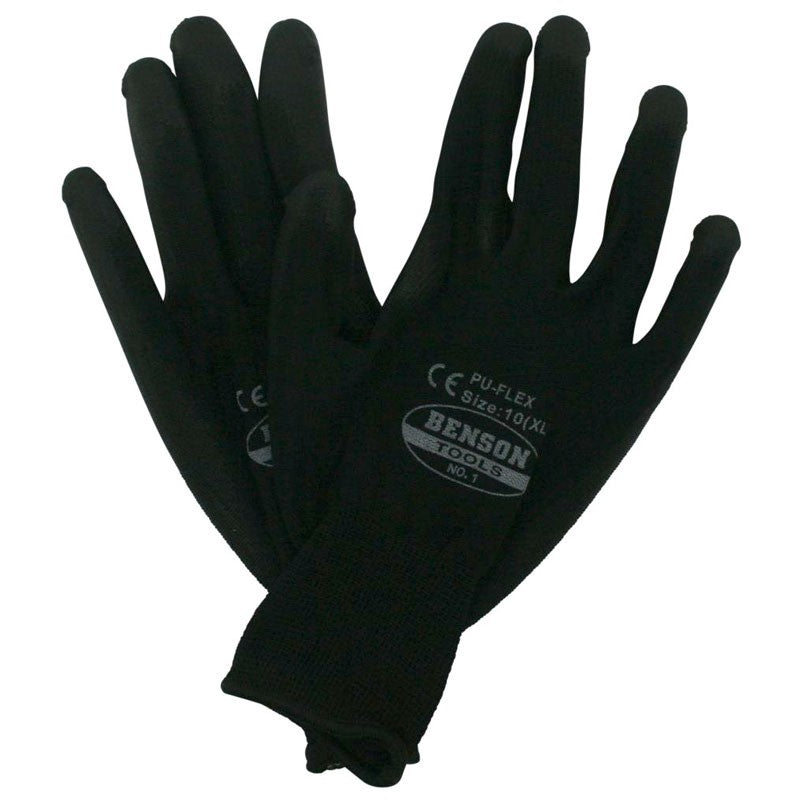 Arbeitshandschuhe PU Flex HANDSCHUHE Riggerhandschuhe SCHWARZ Gr. 9 L