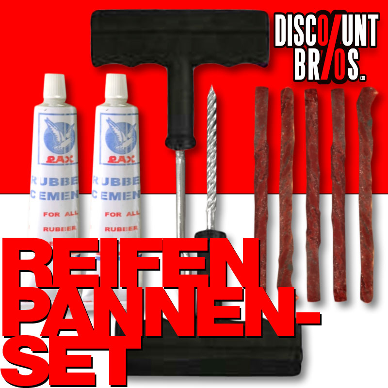 Autoreifen Reparatur REIFEN PANNEN SET Reifenreparatur Pneu Flicken KFZ Auto 9tlg.