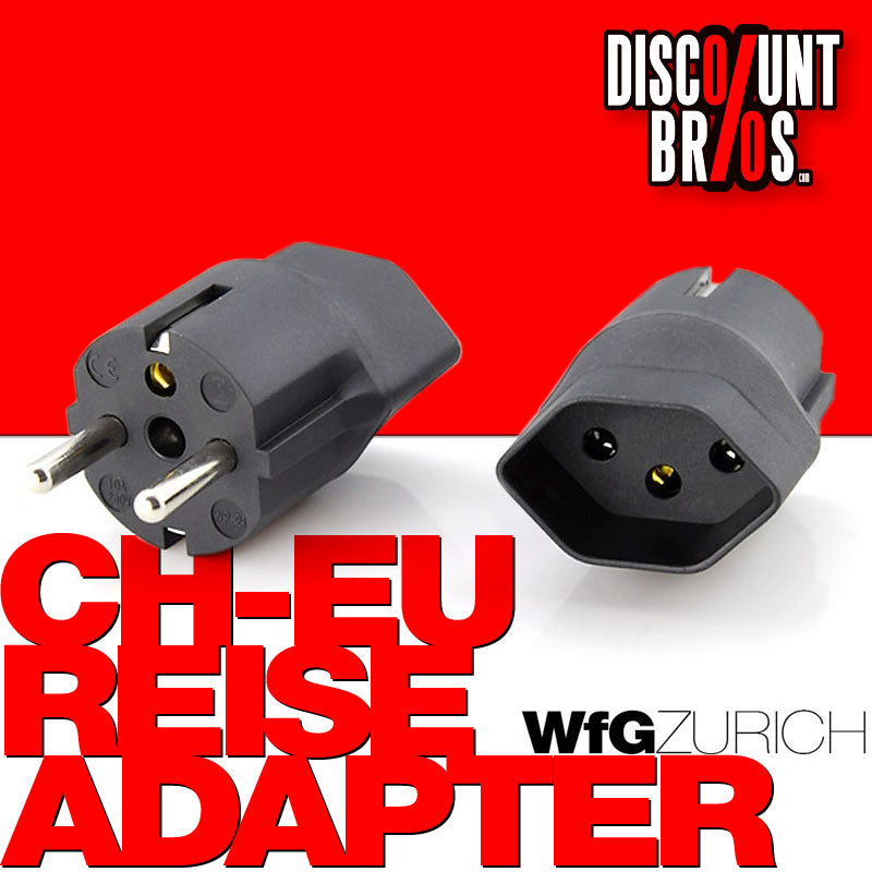 Übergangs-Stecker REISEADAPTER Schweiz / CH (T13) > EU / SCHUKO (Typ F CEE 7)